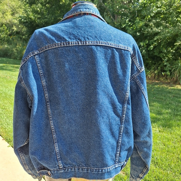 RARE vintage Levi's flannel blanket lined jean jacket size XL - Picture 8 of 12